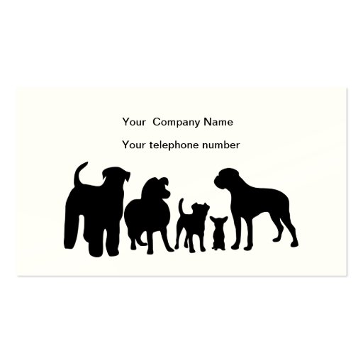 Dogs breed group silhouette custom business card (front side)