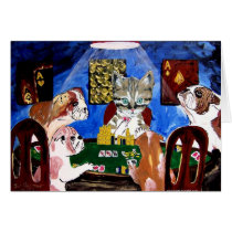 DOGS CAT PLAYING POKER CATS RULE DOGS DROOL cards by Teofaith DOGS CAT PLAYING POKER CATS RULE DOGS DROOL cards