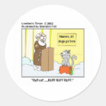 Dogs Cats & Heaven Funny Cartoon Gifts & Tees Stickers