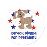 Dogs For Obama Round Sticker