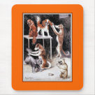 - "Dogs Grooming Dogs" shows dogs grooming each other at the Dog Show by prolific artist Louis Wain.  
Louis Wain was a prolific artist. He illustrated about one hundred childrens books, and his work appeared in papers, journals, and magazines. He drew and painted both cats and dogs, but later concentrated solely on cats. This is a rare and humorous dog image from the earlier period in his life. The exact date of this work is unknown, but it was most likely made before 1905.: Sizes 