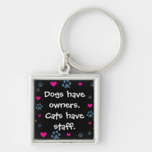 Dogs Have Owners-Cats Have Staff Keychain