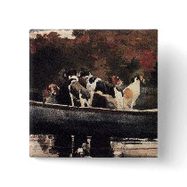 Dogs in a Boat by Winslow Homer buttons by VintagePets Dogs in a Boat by Winslow Homer buttons