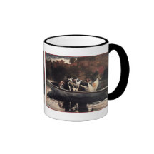 Dogs in a Boat  by Winslow Homer Coffee Mugs