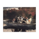 Dogs in a Boat by Winslow Homer postcards by VintagePets Dogs in a Boat by Winslow Homer postcards