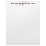 Dogs Leave Paw Prints on Our Hearts Customized Letterhead