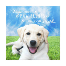 Dogs leave paw prints on your heart gallery wrapped canvas