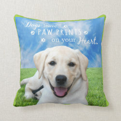 Dogs leave paw prints on your heart pillow