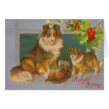 Dogs On Christmas Card