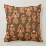 Dogs Pattern. Hounds, on Brown. Throw Pillows