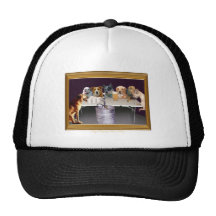 Dogs Playing Beer Pong Hats
