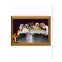 Dogs Playing Beer Pong Postcard