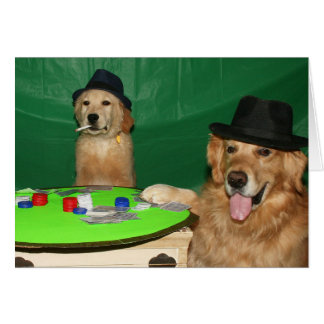 Dogs playing cards