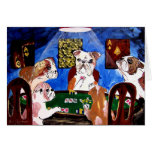 DOGS PLAYING POKER QUAD ACES CARD