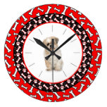 Dog's Portrait Dog Bone Frame Wallclocks
