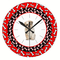 Dog's Portrait Dog Bone Frame wall clocks