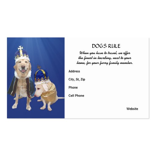 Dogs Rule Business Card Template (front side)