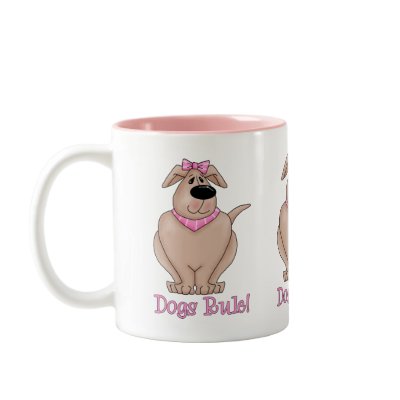 Dogs Rule Dog with PInk Bandana Tees and Gifts Coffee Mug