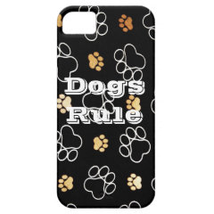 Dogs Rule Paw Prints Gifts for Dog Lovers iPhone 5 Cover