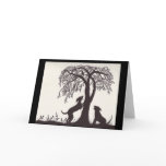 DOgs Tree a Bird Greeting Card