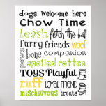Dogs Welcome Subway Art Posters