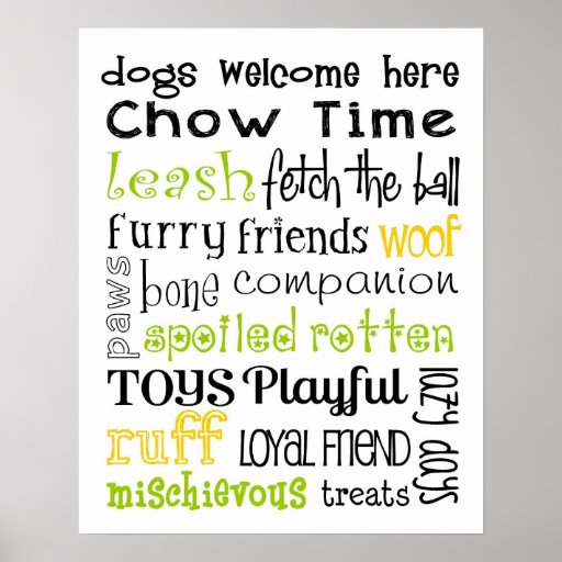Dogs Welcome Subway Art Posters