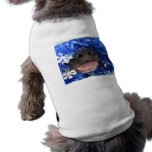 DogTongueOutBlueTinselsimpleframe Dog T Shirt