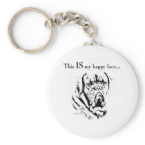 Dogue de Bordeaux Happy Face Key Chains