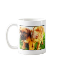 Dogue de Bordeaux puppies mug by ritmoboxer Dogue de Bordeaux puppies mug