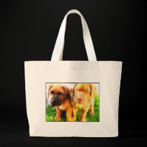 Dogue de Bordeaux puppies tote bag bags