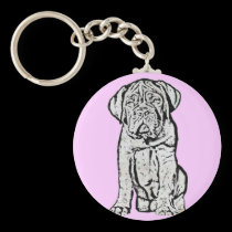 Dogue de Bordeaux puppy kechain keychains