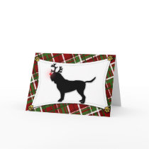 Dogue de Bordeaux Reindeer Christmas Card by MenagerieMayhem Dogue de Bordeaux Reindeer Christmas Card