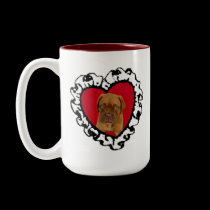 Dogue de Bordeaux Valentine's puppy large mug