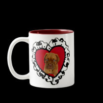 Dogue de Bordeaux Valentine's puppy large mug