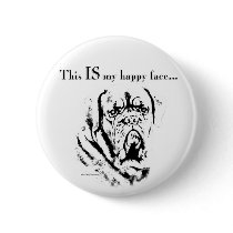 Dogue Happy Face Pinback Button