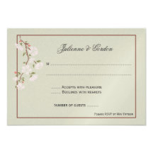 Dogwood/flores rosados RSVP de Apple Invitación Personalizada