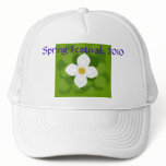 Dogwood Flower on green background Mesh Hats