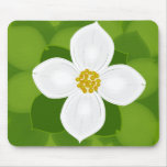 Dogwood Flower on green background mousepads