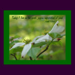 Dogwood Flower Positive Affirmation Poster Print
