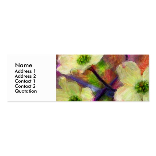 Dogwood Flower Profile Card Business Card Templates (front side)