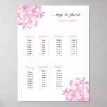 Dogwood Flower Wedding Seating Chart Print