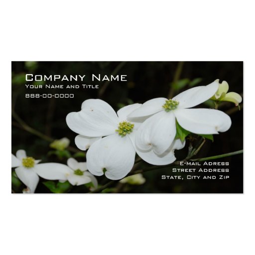 Dogwood Tree Flower Business Card (front side)