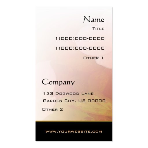 Dogwood Watercolor Abstract Business Card (back side)