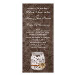 doily wrap brown rustic mason jar Wedding program Full Color Rack Card