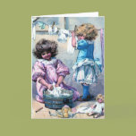 Doing Doll Laundry Greeting Card