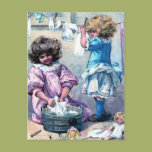 Doing Doll Laundry Postcard