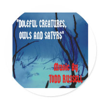 "Doleful Creatures, Owls and Satyrs" stickers by Todd_Russell "Doleful Creatures, Owls and Satyrs" stickers