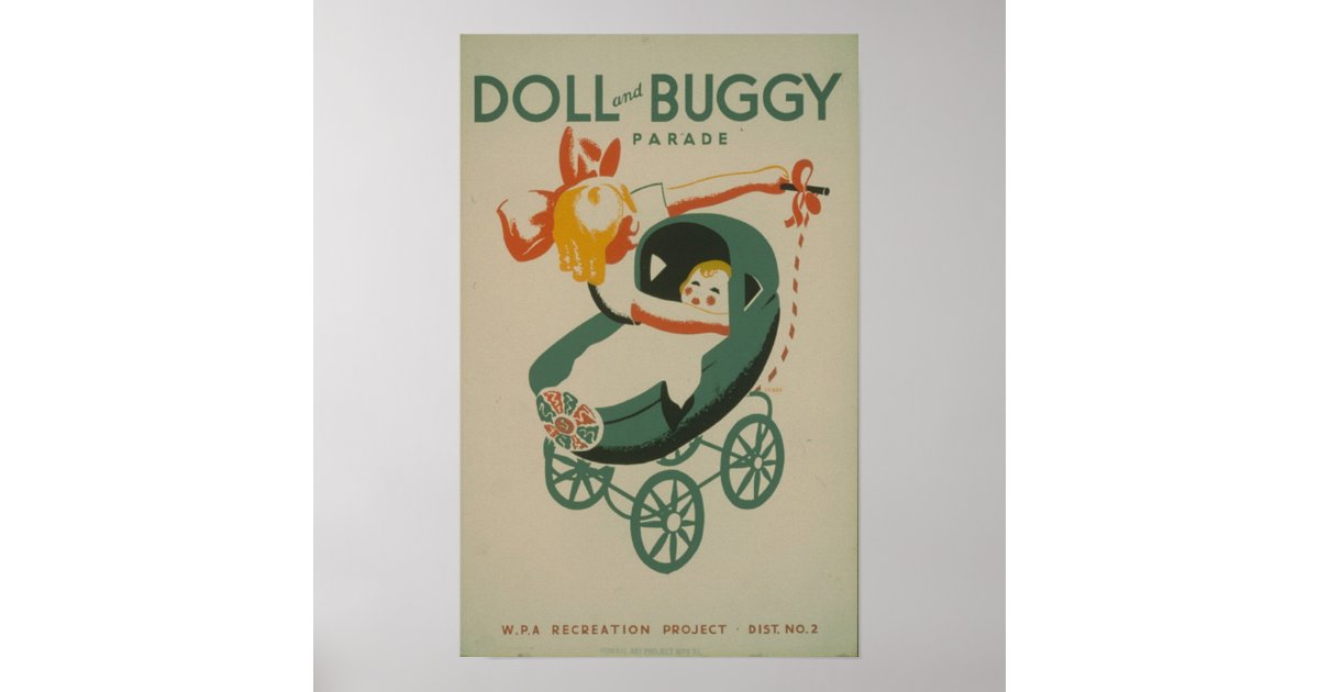 Doll and buggy parade poster Zazzle