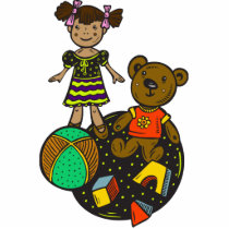 Doll Bear and Ball Toys Photo Cutout