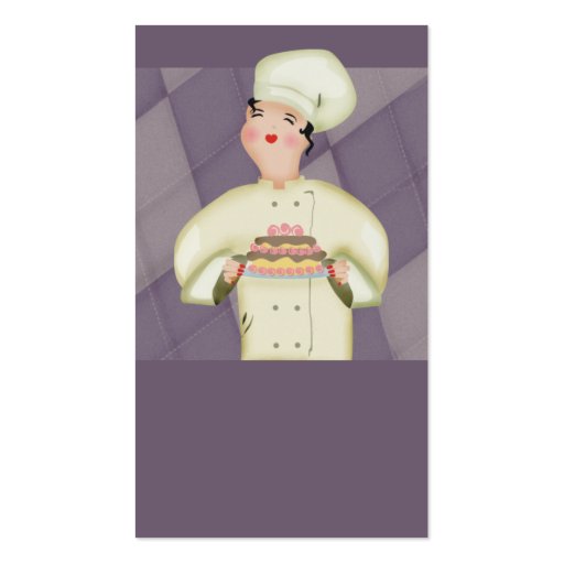 doll chef baker baking cake business card